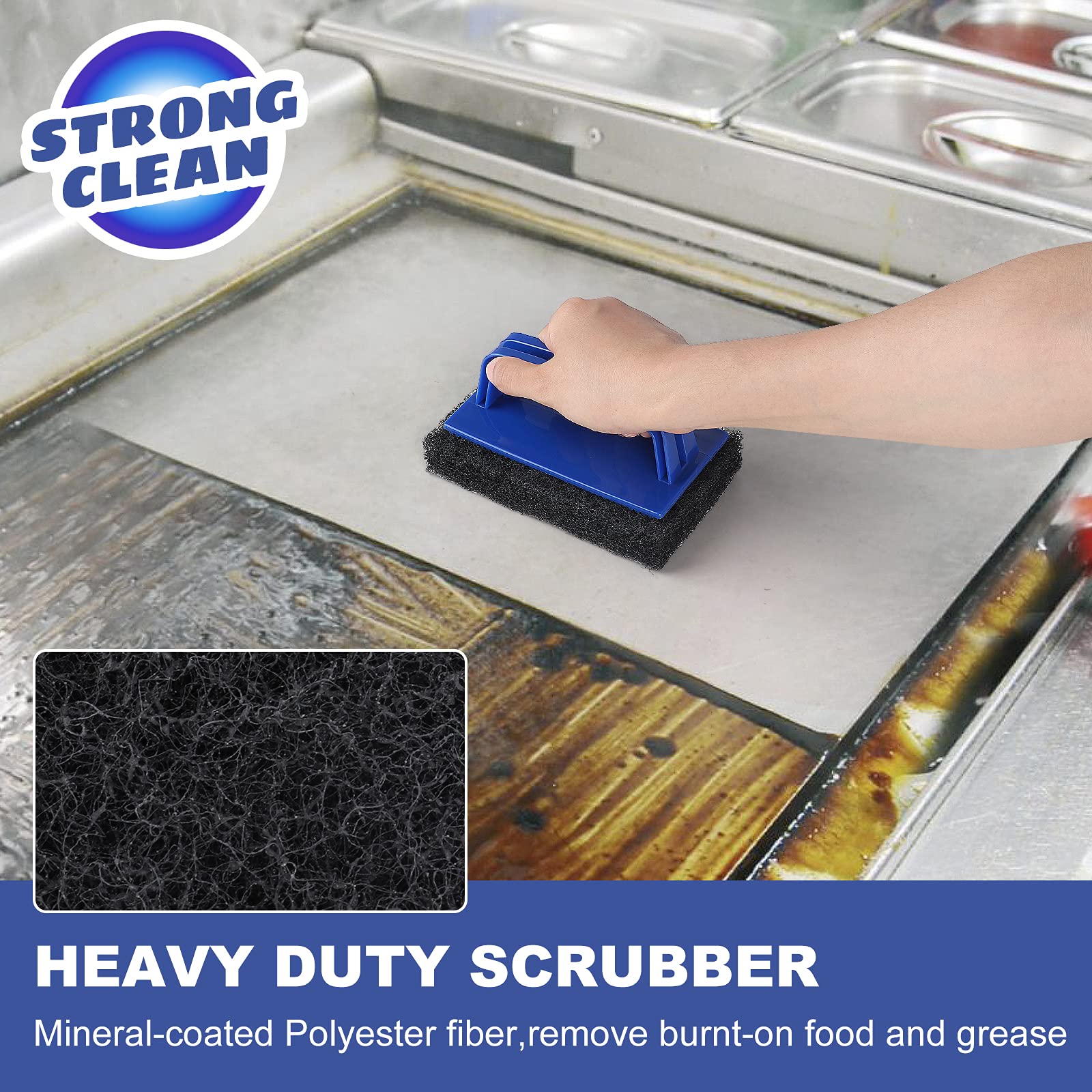 LIOUXUE bristle-free scouring pad for safe, bristle-free grill cleaning.
