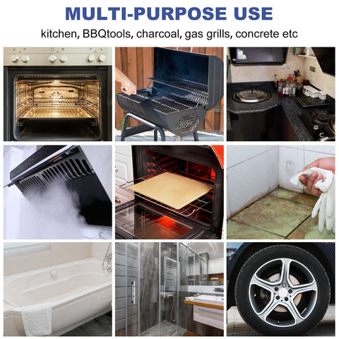LIOUXUE griddle and grate scrub removing baked-on residue on a hot surface.
