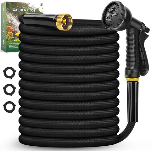 Lipoliftco garden hose 100ft extended ready to reach distant plant beds with steady water.