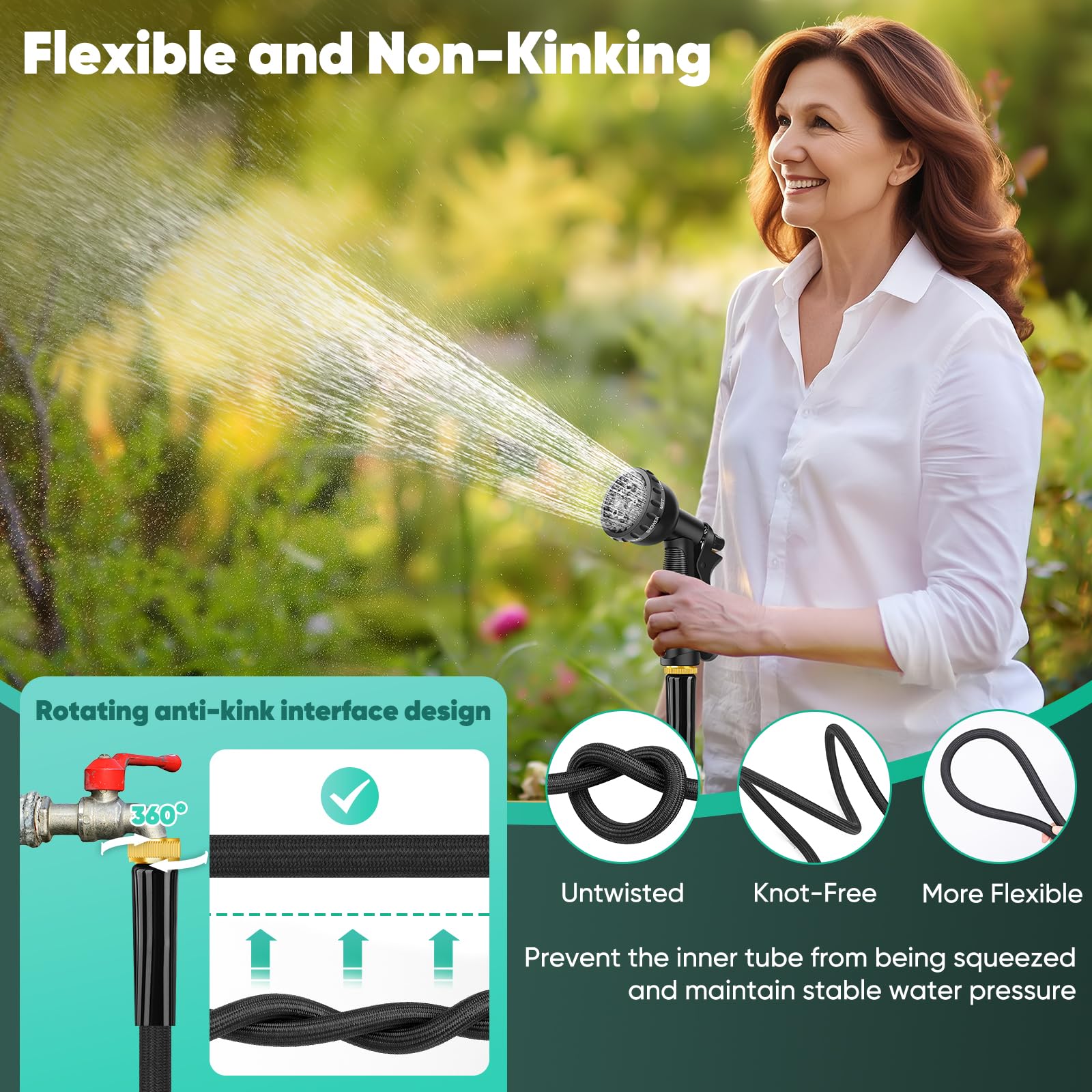 Lipoliftco 8 function nozzle adapts to watering cleaning and pet baths.