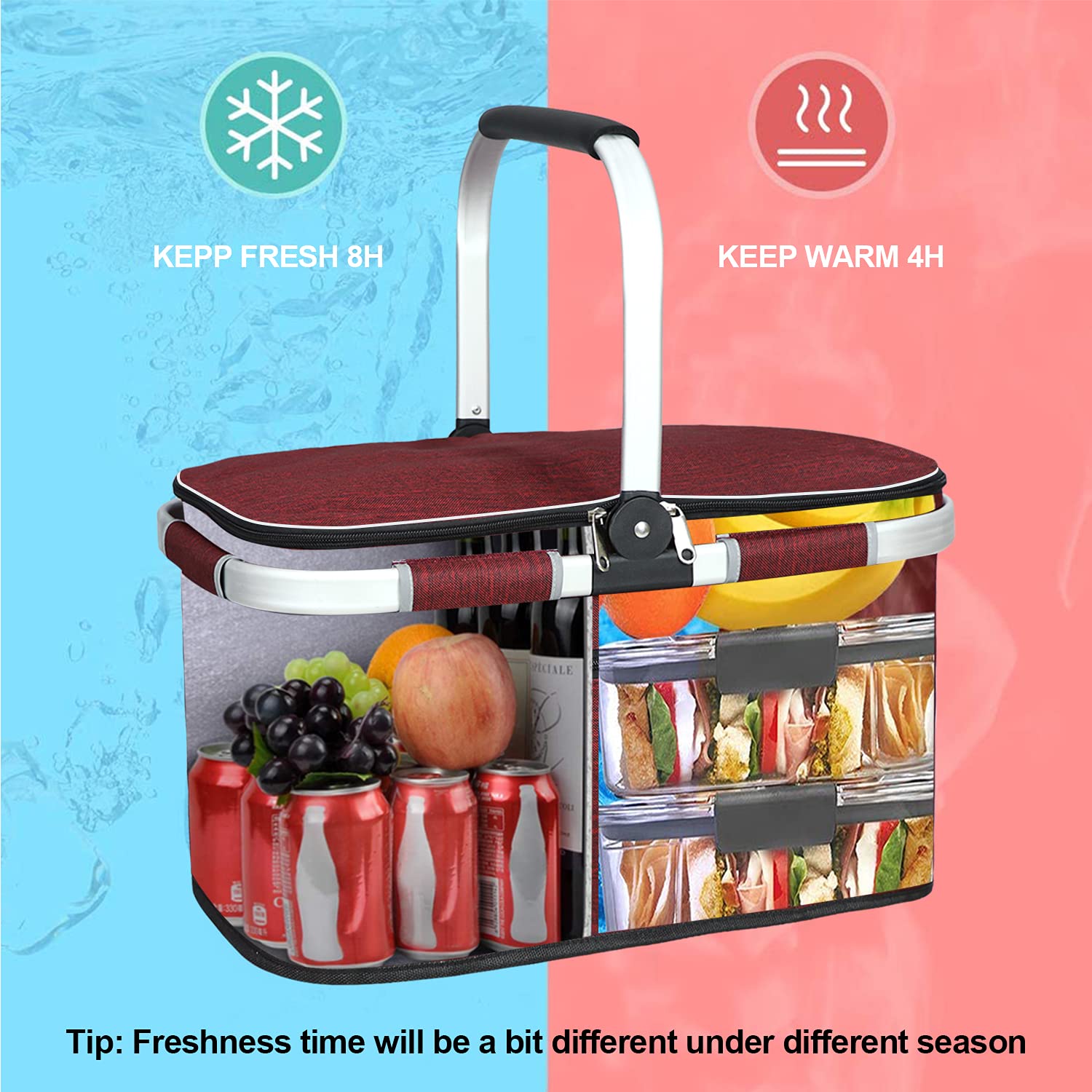 LIQING removable insulation bag facilitates easy cleaning and versatile use