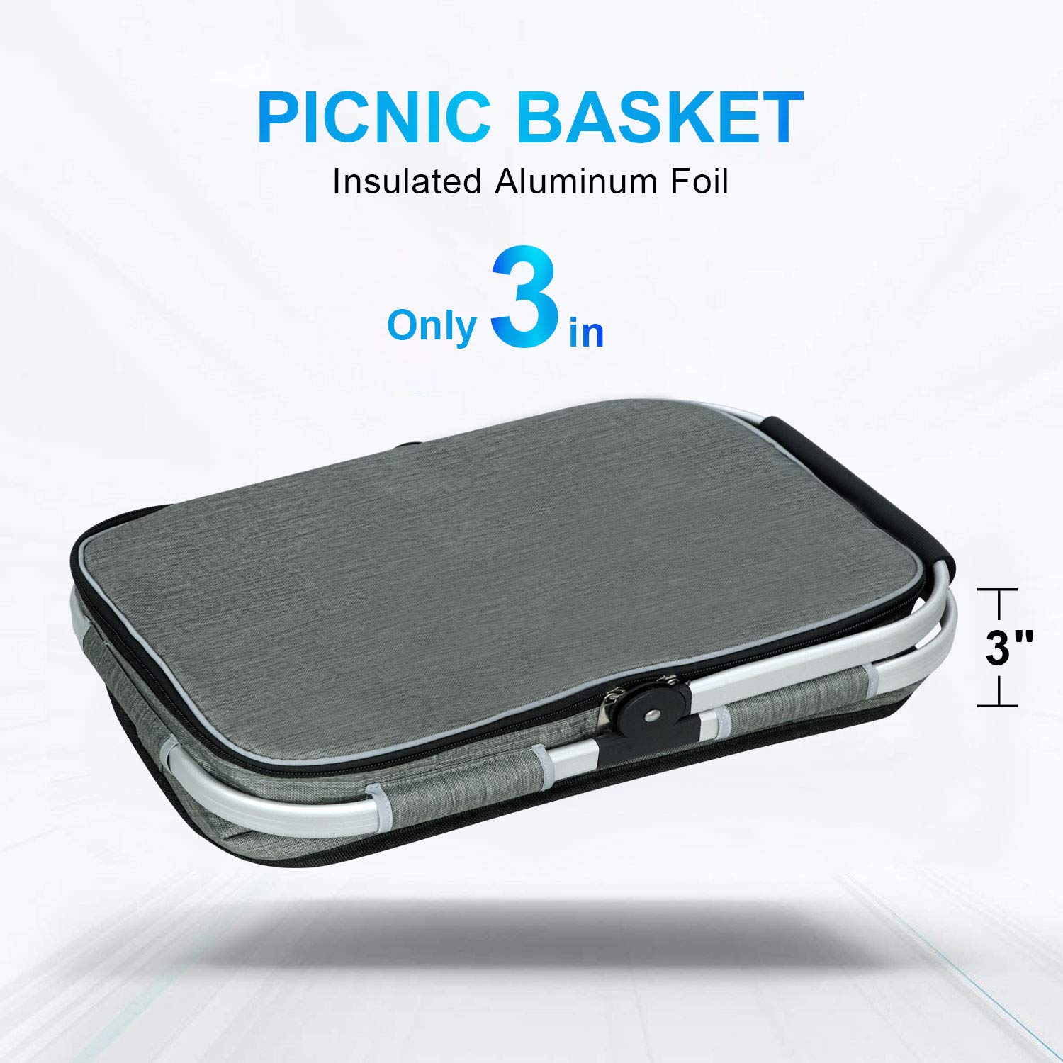 LIQING 35L picnic basket reinforced bottom guards against wear.