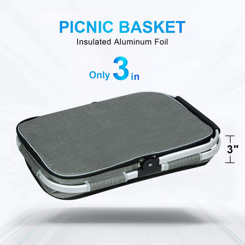 LIQING 35L picnic basket reinforced bottom guards against wear.