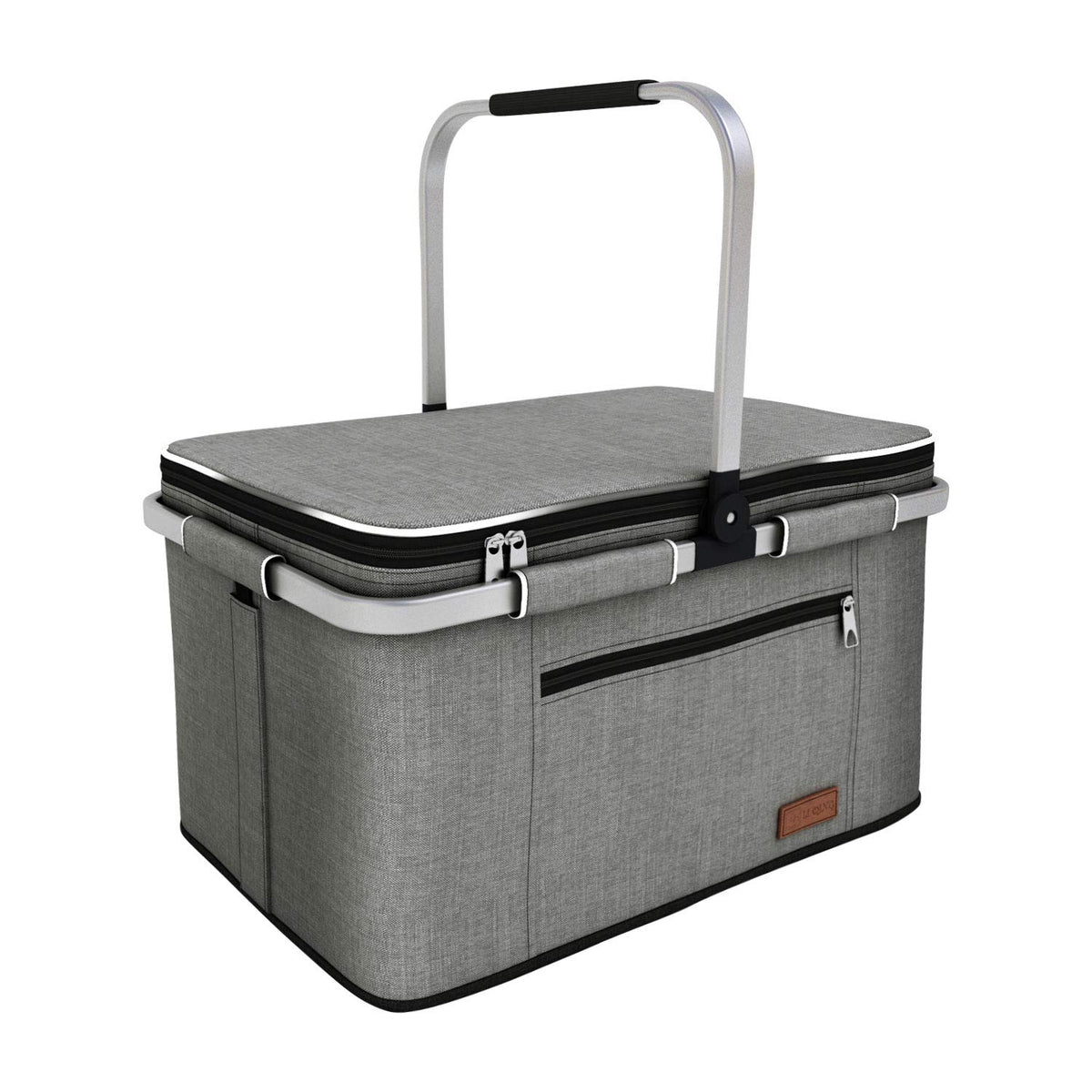 LIQING 35L picnic basket upright design keeps it steady for loading and unloading.