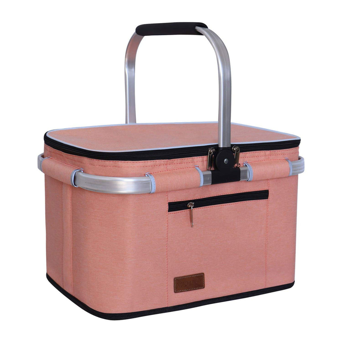 LIQING 35L picnic basket with upright external support for stable standing.