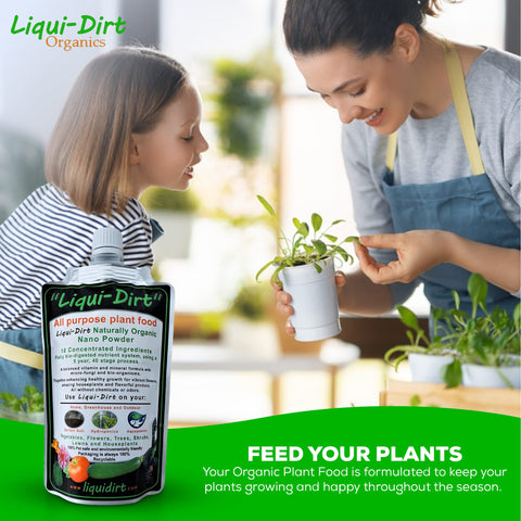 Liqui-Dirt bloom booster promoting strong roots and lush growth.