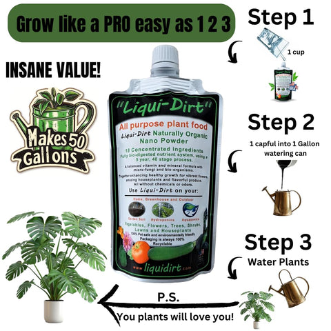 Liqui-Dirt supporting flowering plants and vegetables with richer blooms.