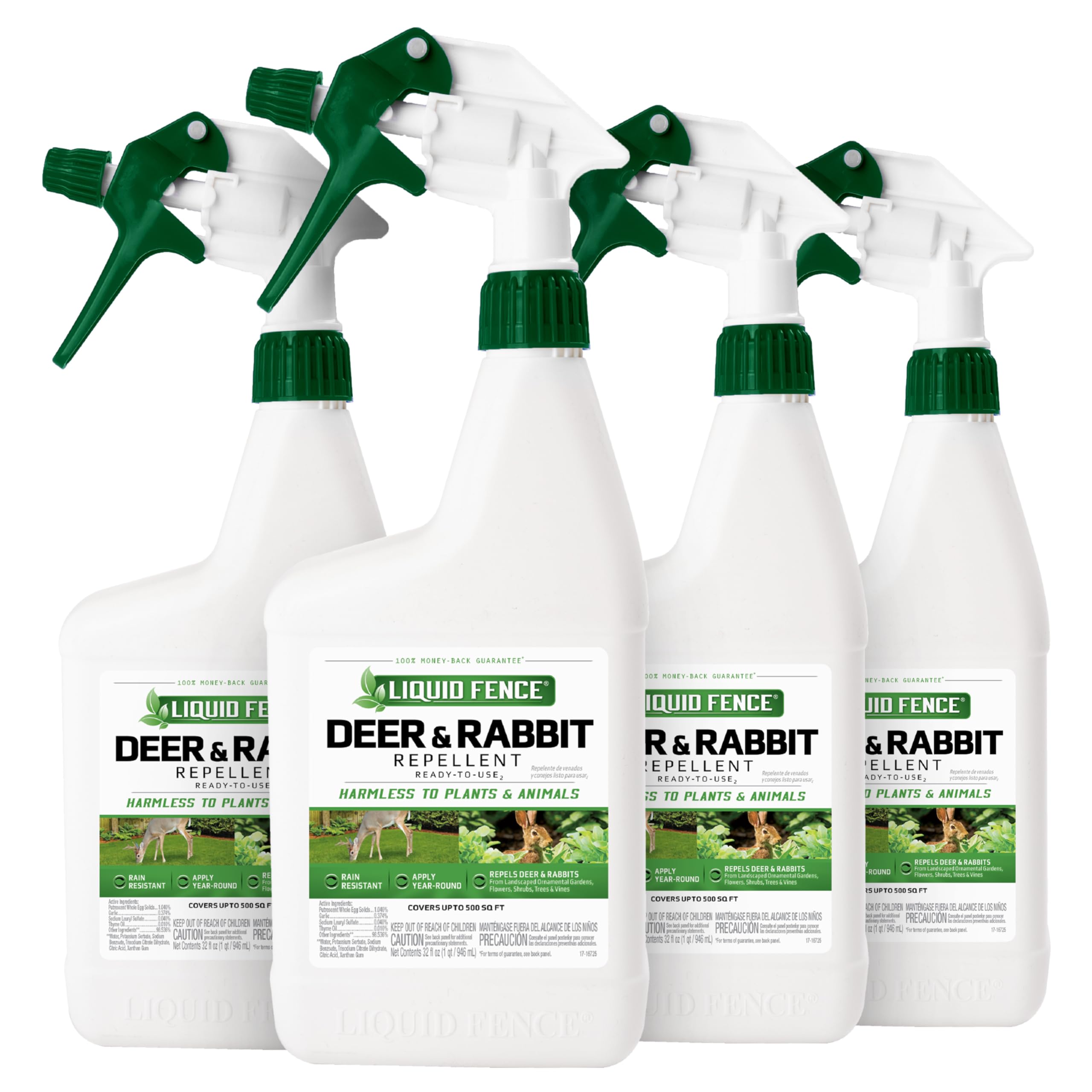 Liquid Fence Deer & Rabbit Repellent bottle offers year-round garden protection.