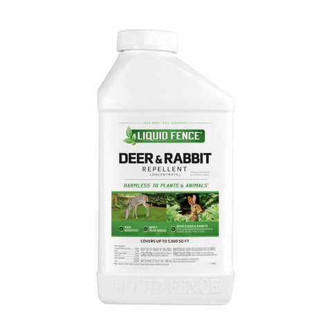 Liquid Fence repellent bottle close-up for garden protection