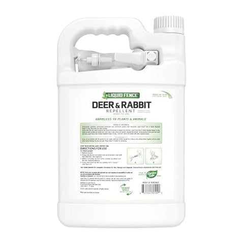 Liquid Fence product label with simple instructions for easy application.