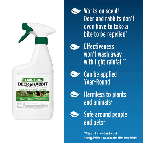Liquid Fence repellent label with simple instructions for safe application.