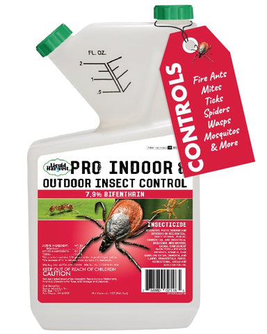 Liquid Harvest bifenthrin bottle with label, ready for professional pest control.