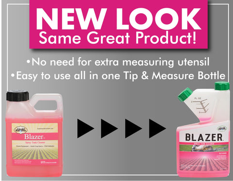 Liquid Harvest Blazer pink cleaning solution visibly removes residues and protects tank surfaces