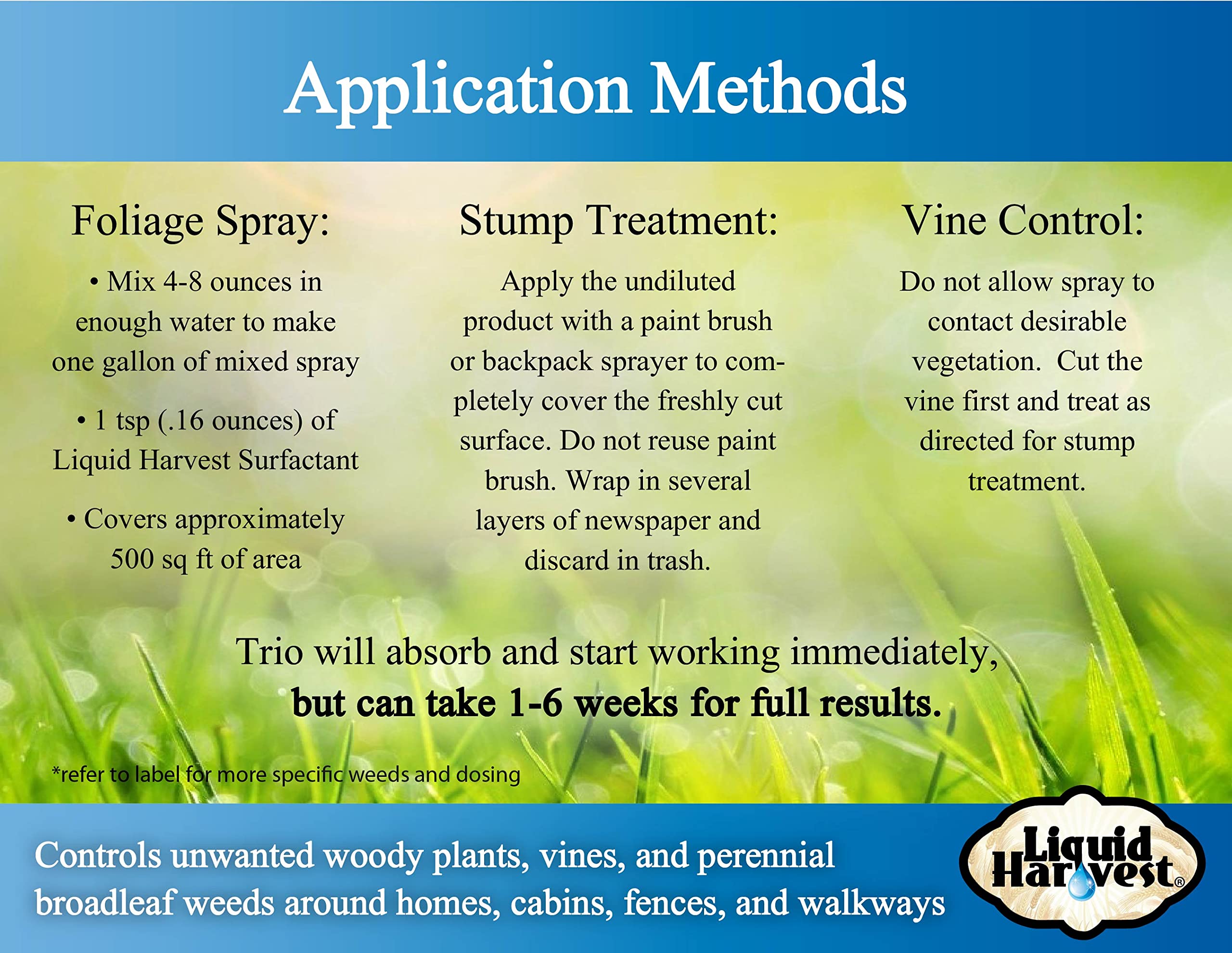 Liquid Harvest brush killer dilution mix 1 gallon for vines and hard-to-control plants