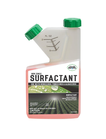 Liquid Harvest concentrated surfactant bottle 16oz improves herbicide coverage on leaves