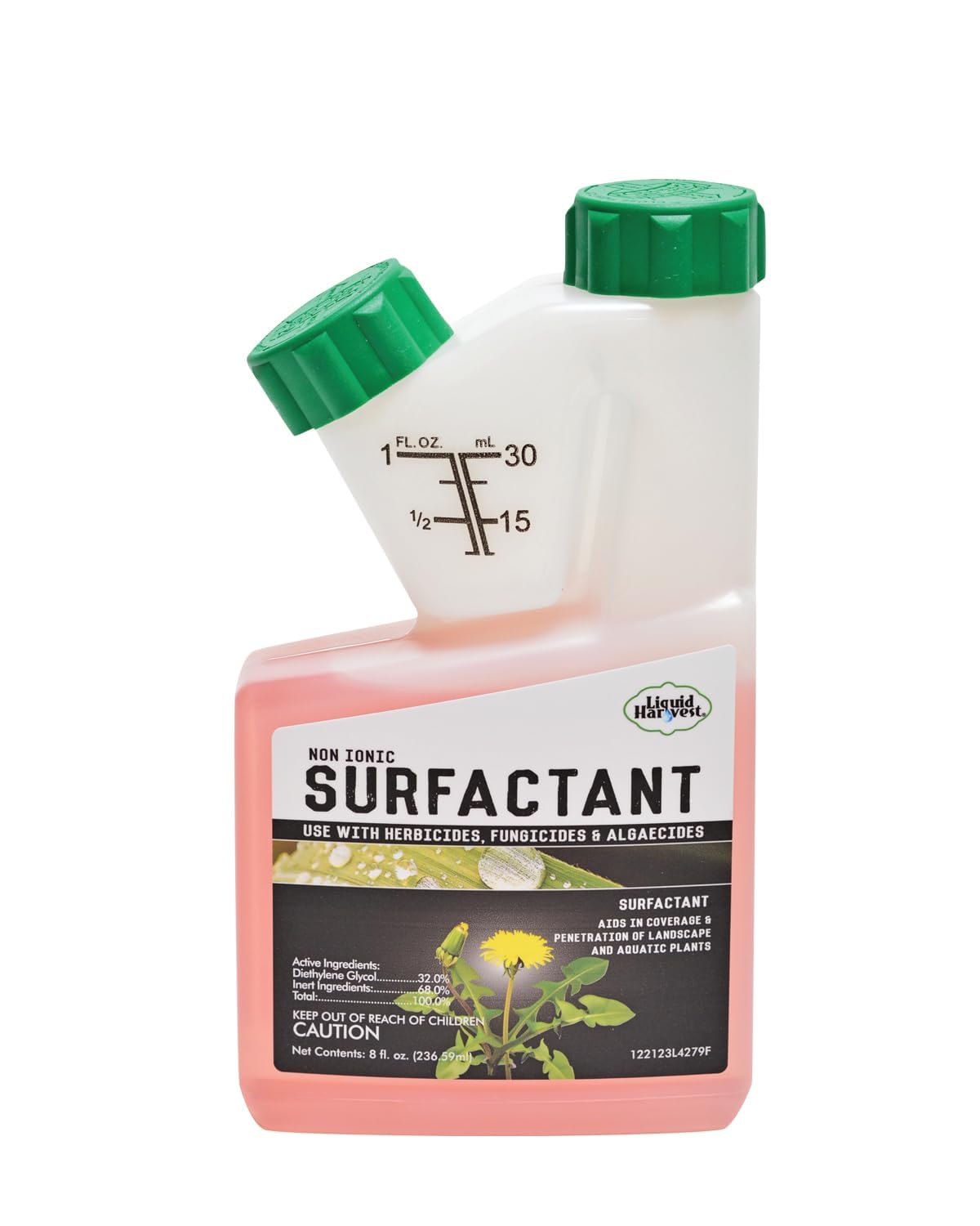 Liquid Harvest Concentrated Surfactant bottle close-up showing product label