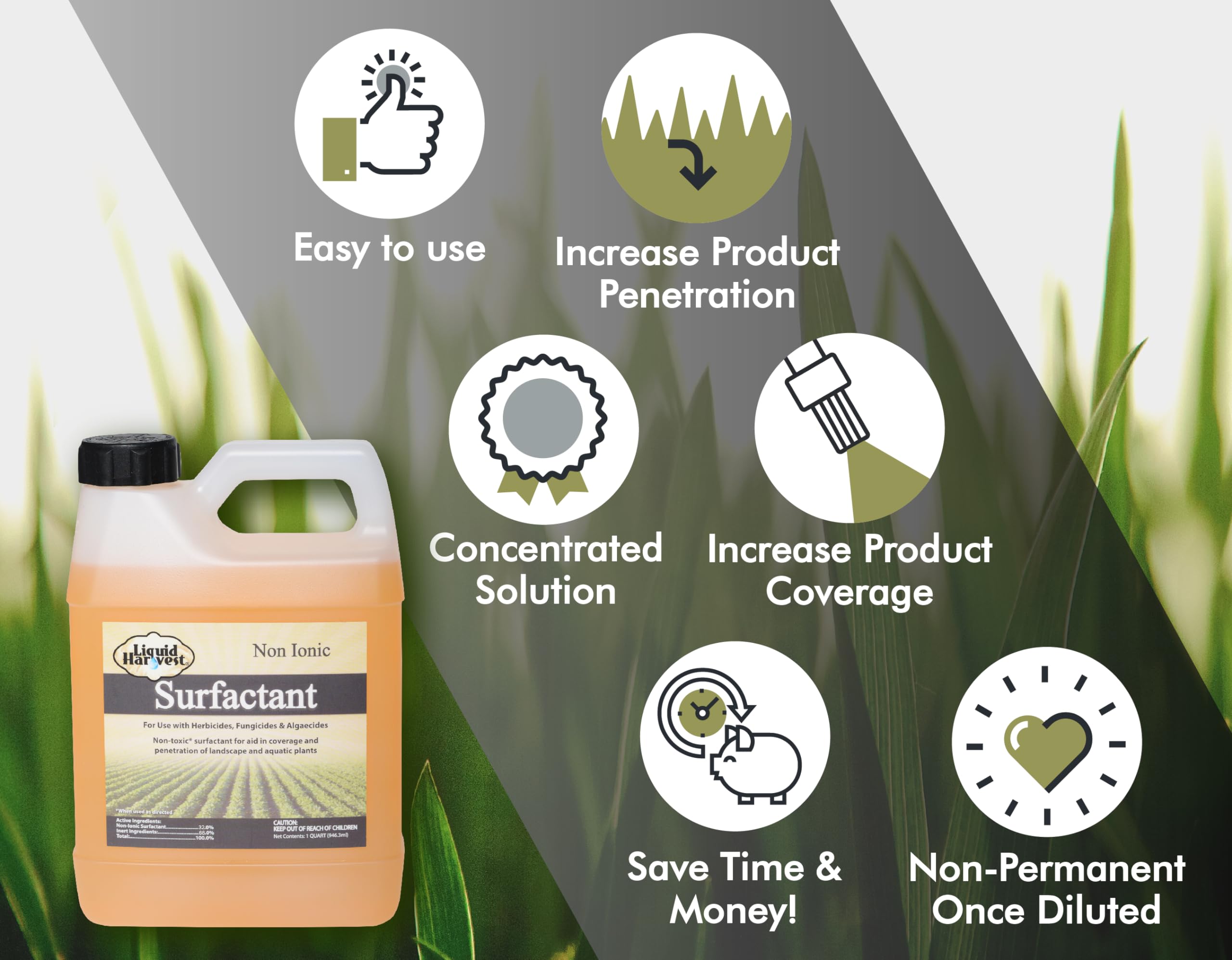 Liquid Harvest application on weeds shows enhanced absorption and faster control