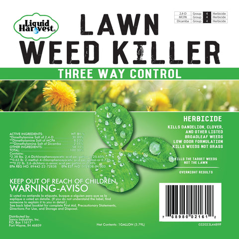 Liquid Harvest gallon packaging is convenient for storage and ongoing lawn care