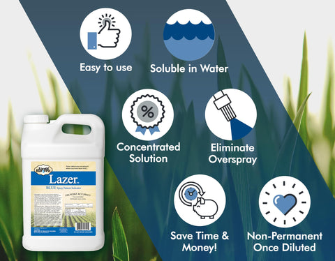 Liquid Harvest Lazer Blue environmental-benefit reduces waste and runoff.