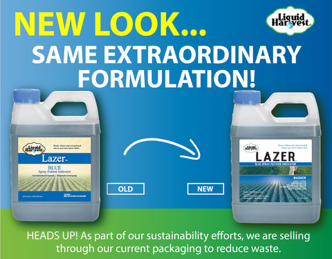 Liquid Harvest Lazer Blue fertilizer-marker lets you verify nutrient treatment locations