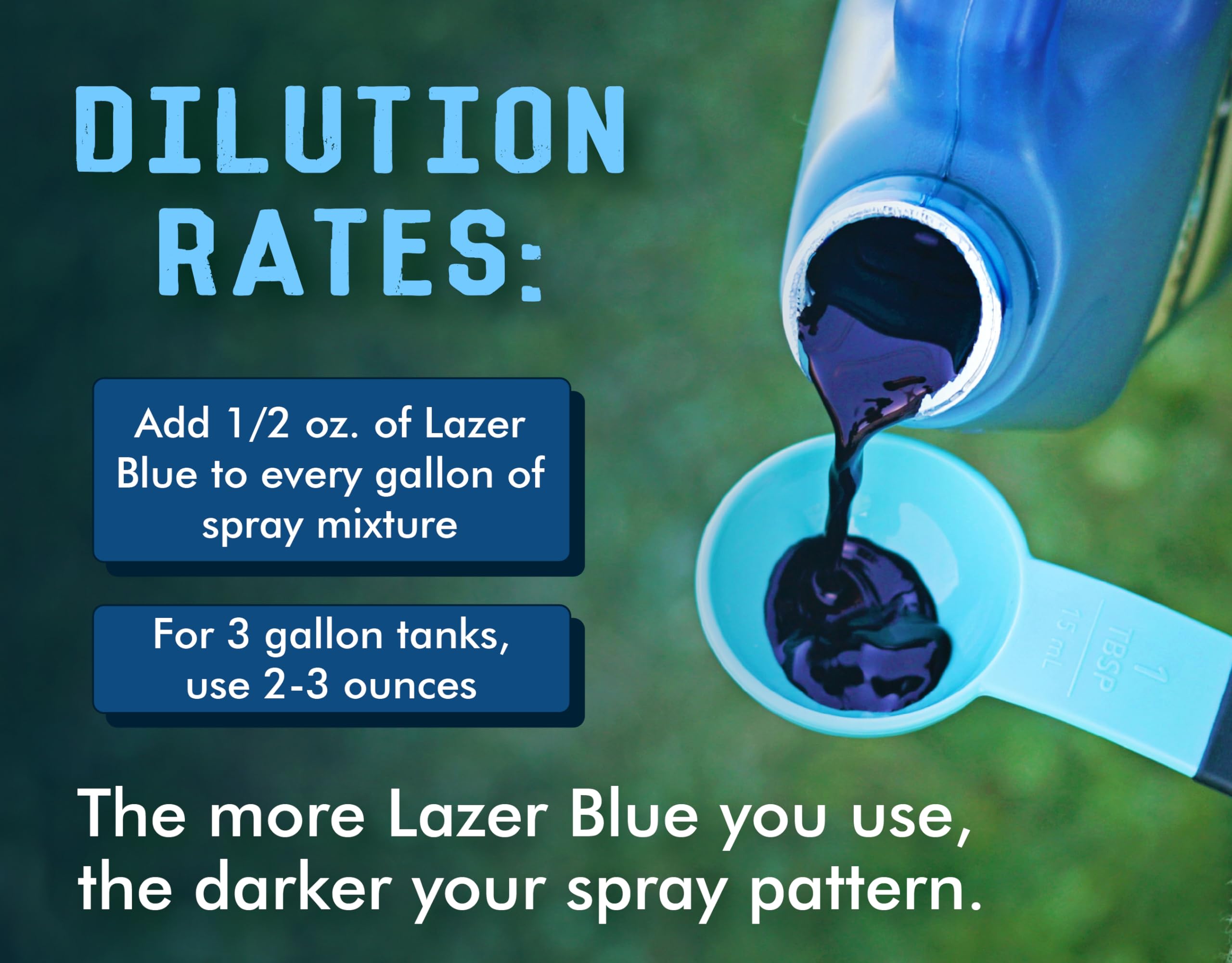 Liquid Harvest Lazer Blue is highly concentrated; handle with care during use and storage.