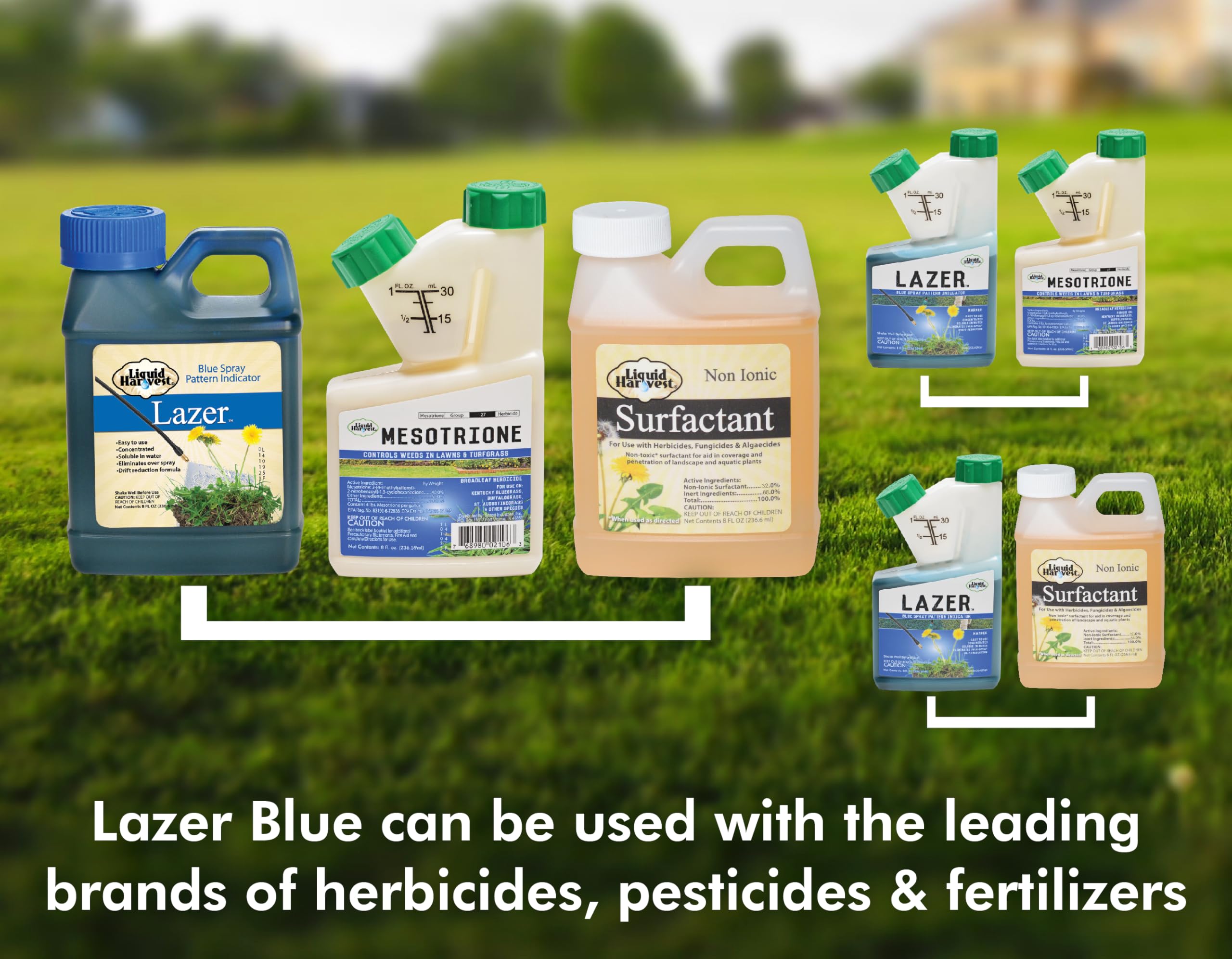 Liquid Harvest Lazer Blue comes in an 8 oz bottle for compact, easy handling.