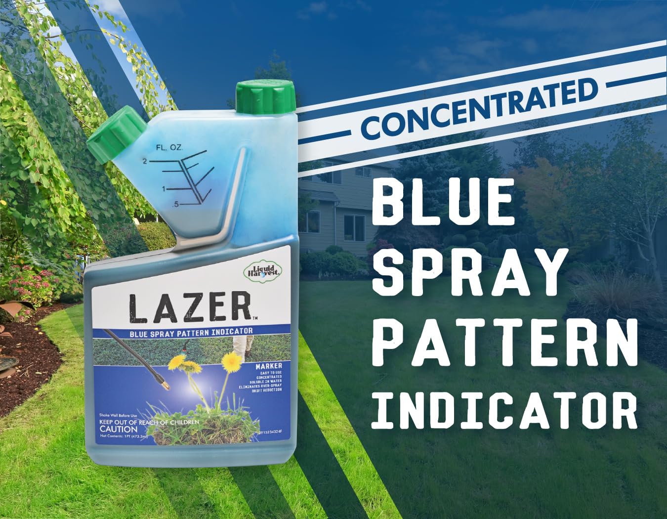 Liquid Harvest Lazer Blue pattern visualization helps minimize waste.