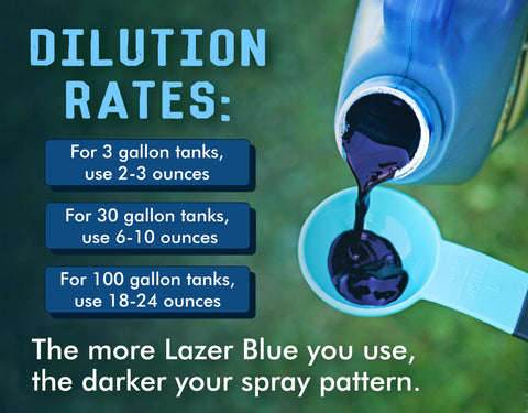 Liquid Harvest Lazer Blue turf-marking-dye enhances visibility for boundaries.