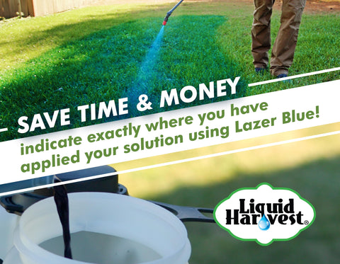 Liquid Harvest Lazer Green visual coverage guide aids accurate application.