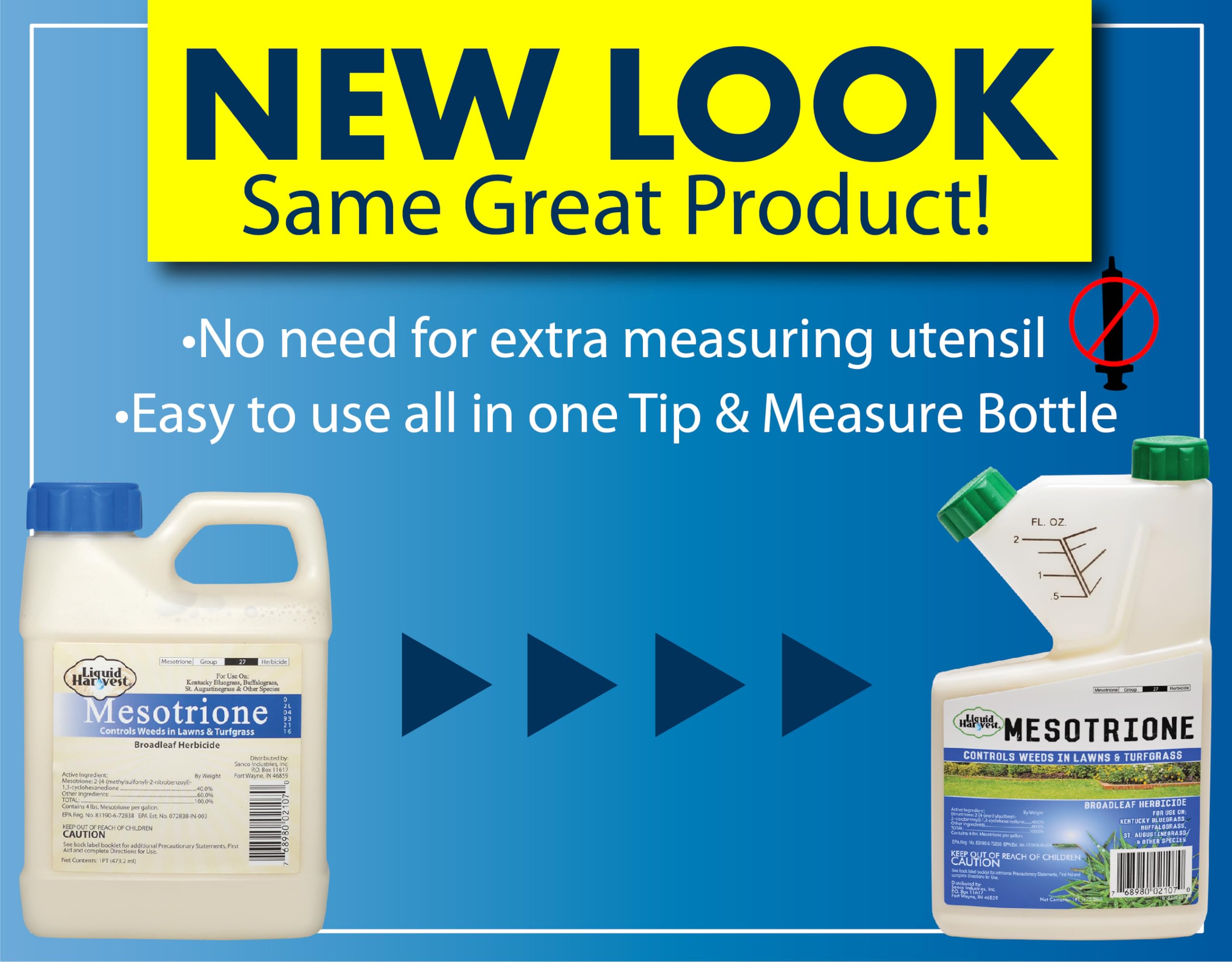 Liquid Harvest Mesotrione turf healthy grass illustrates improved turf vigor with fewer weeds.