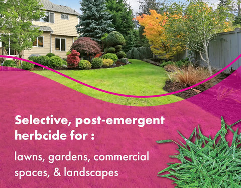Liquid Harvest Pro Crabgrass Weed Killer label close-up with concentration and instructions