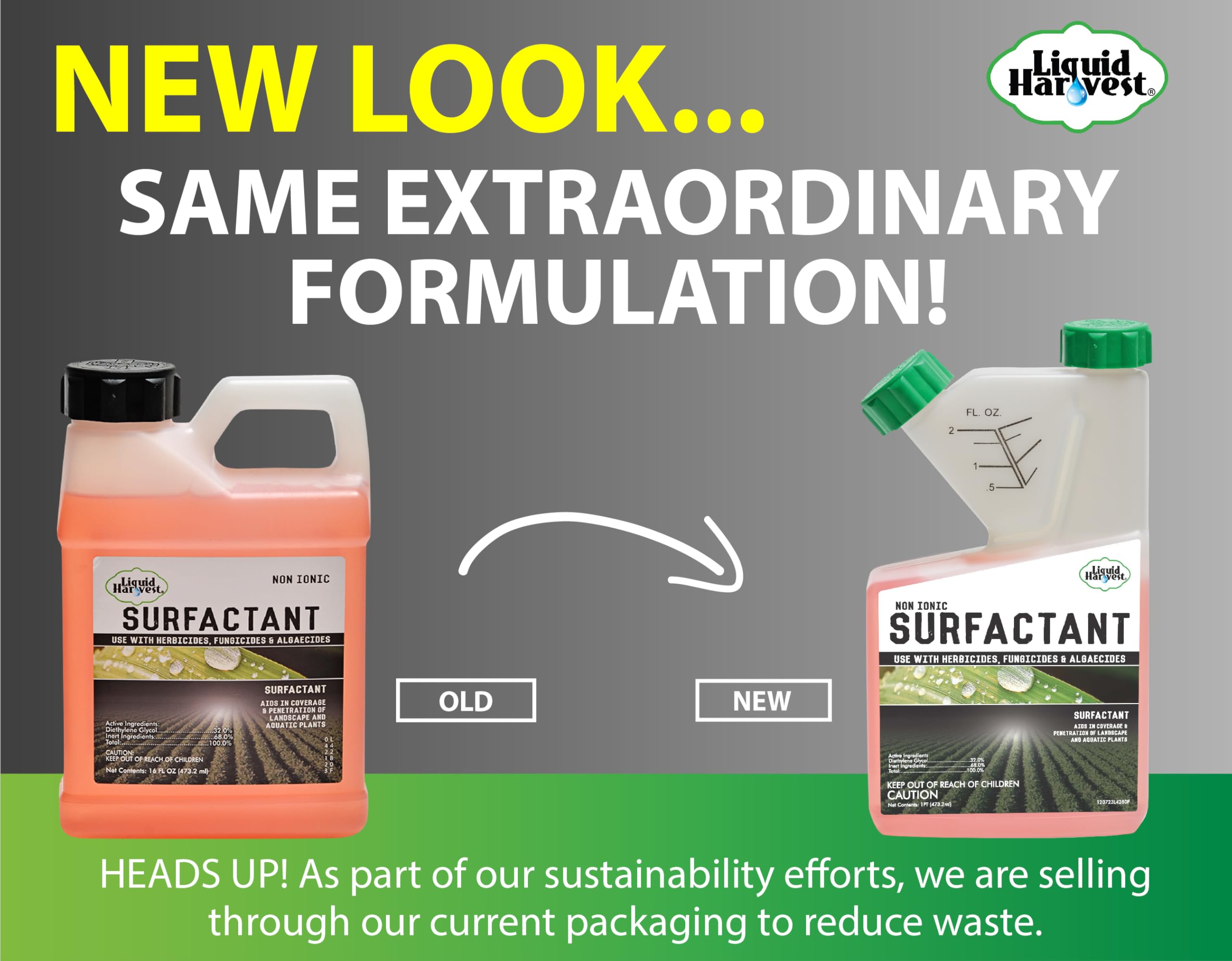 Liquid Harvest surfactant application spray shows even spread on plant surfaces
