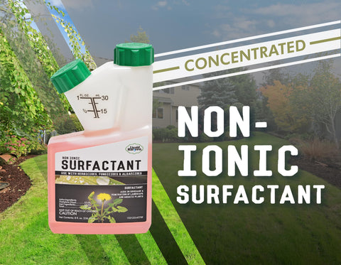 Liquid Harvest surfactant pour action demonstrating even distribution on foliage