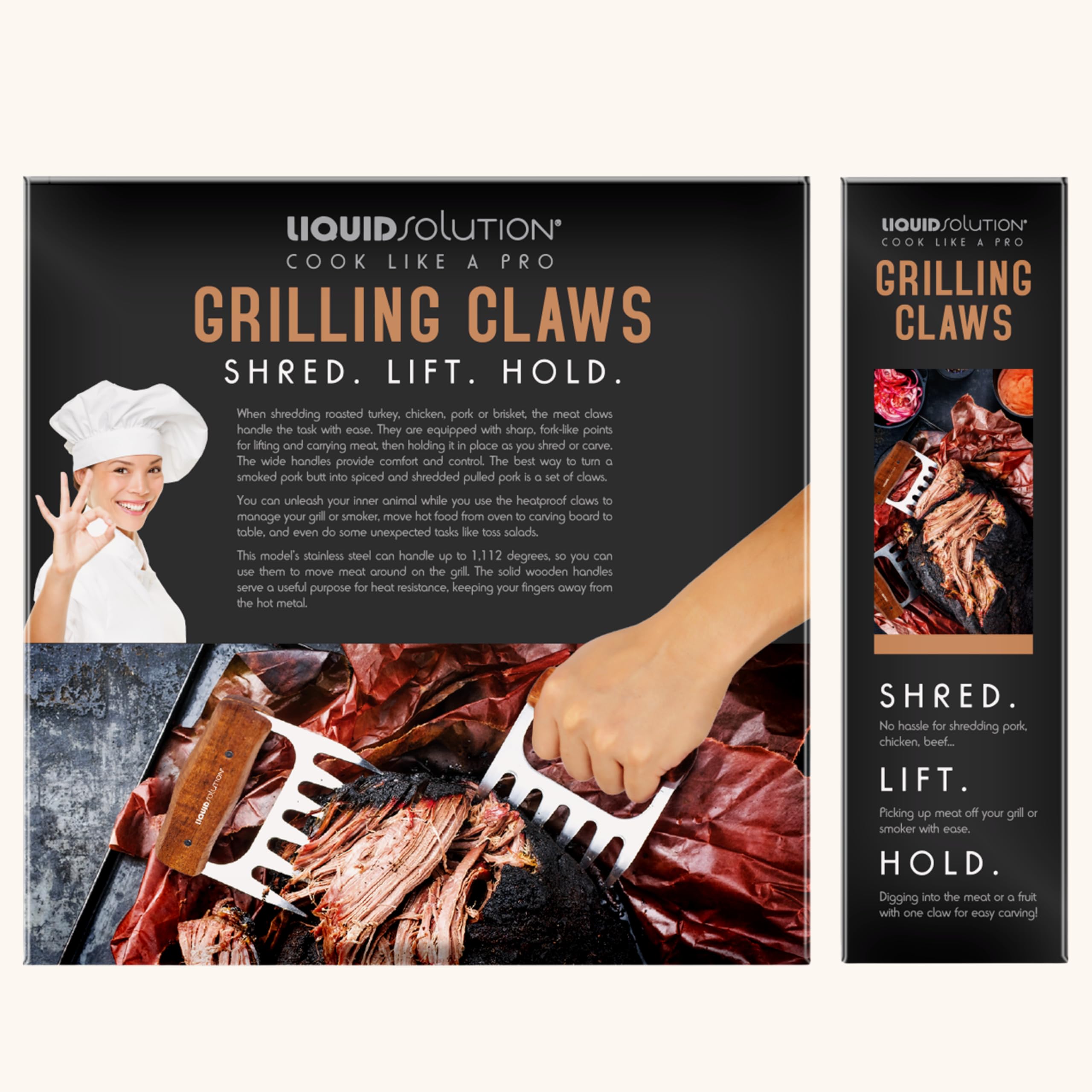 Liquid Solution comfort grip wooden handles ensure cool-touch control.