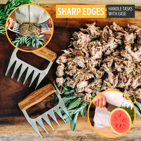 Liquid Solution claws provide a secure grip for shredding pork or brisket.
