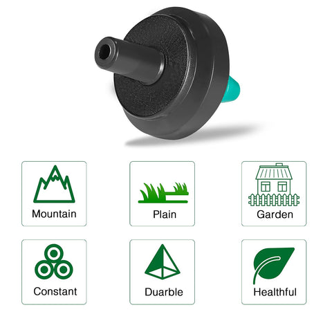 LiquiDrip self-cleaning drippers close-up shows turbulent flow design.