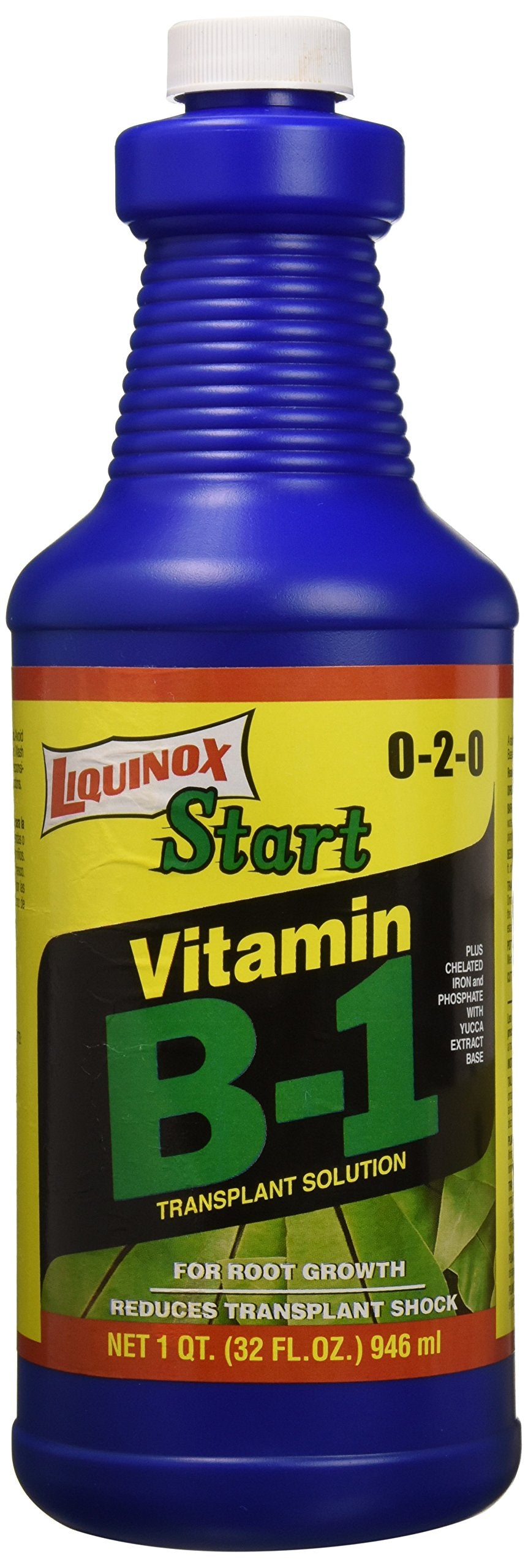 Liquinox Vitamin B1 Start bottle ready for seedlings, supporting root growth.