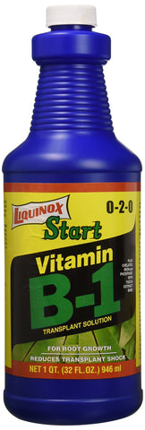 Liquinox Vitamin B1 Start bottle ready for seedlings, supporting root growth.