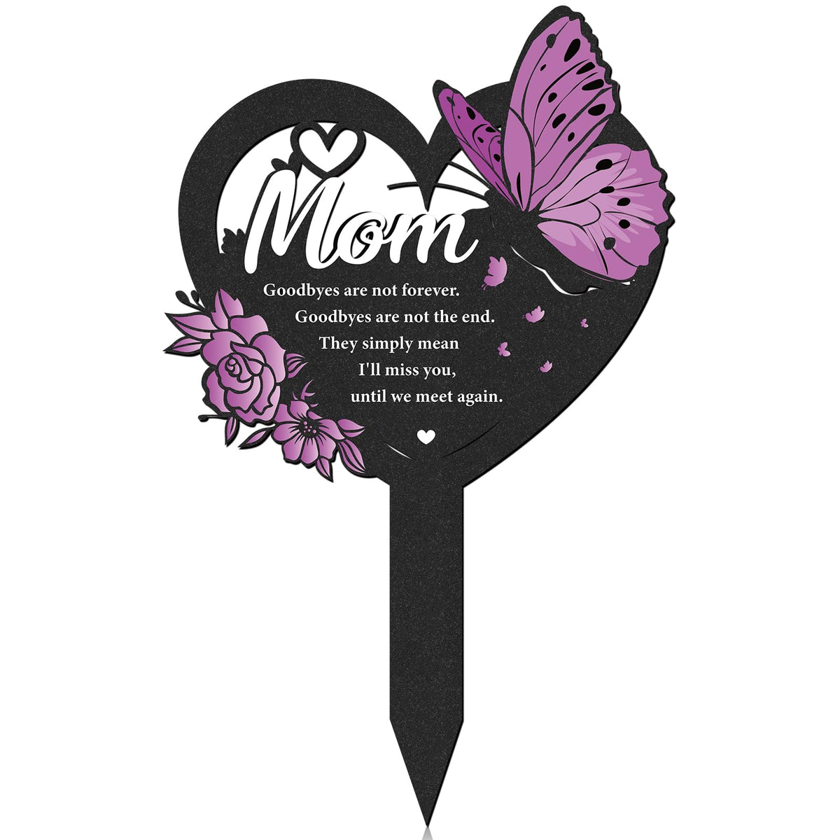 LIRAVENO butterfly memorial stake on lawn, a lasting tribute