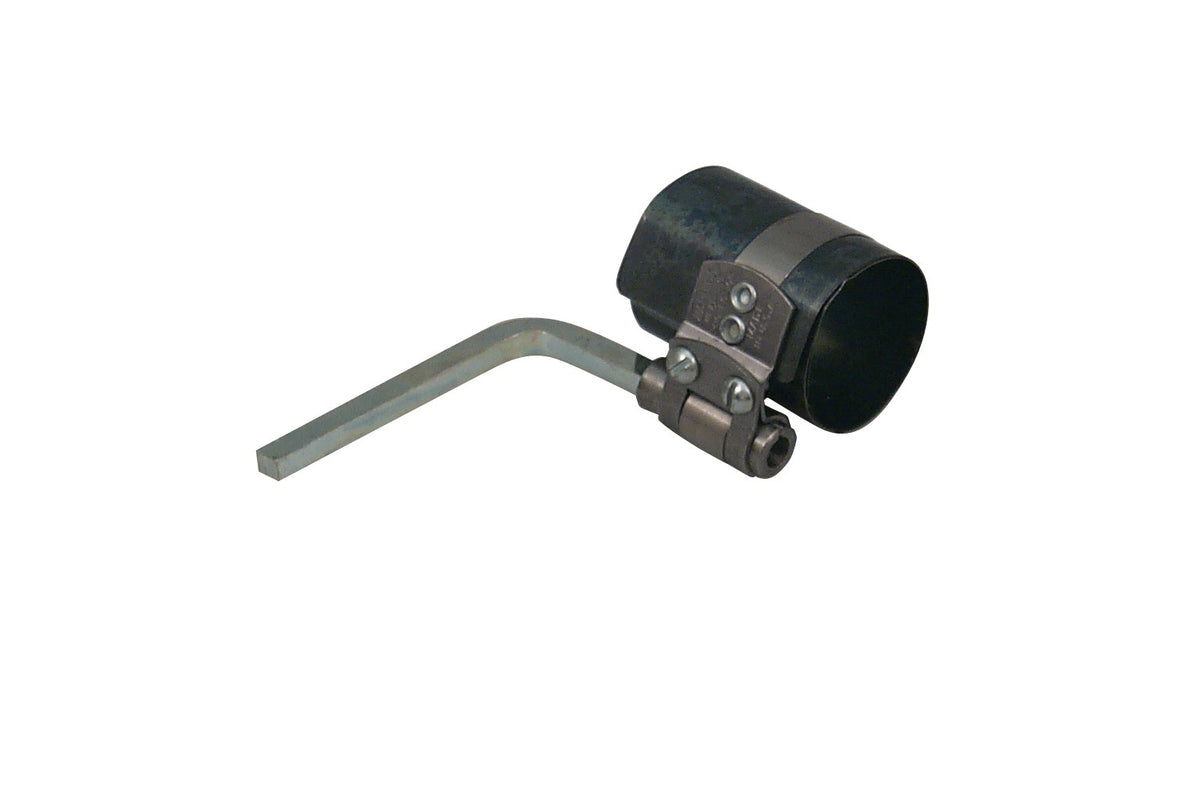 Lisle 18500 small engine ring compressor enables quick, even ring installation.