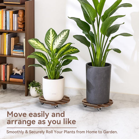 Lissomballon classic design plant cart blends with decor while lifting heavy containers.