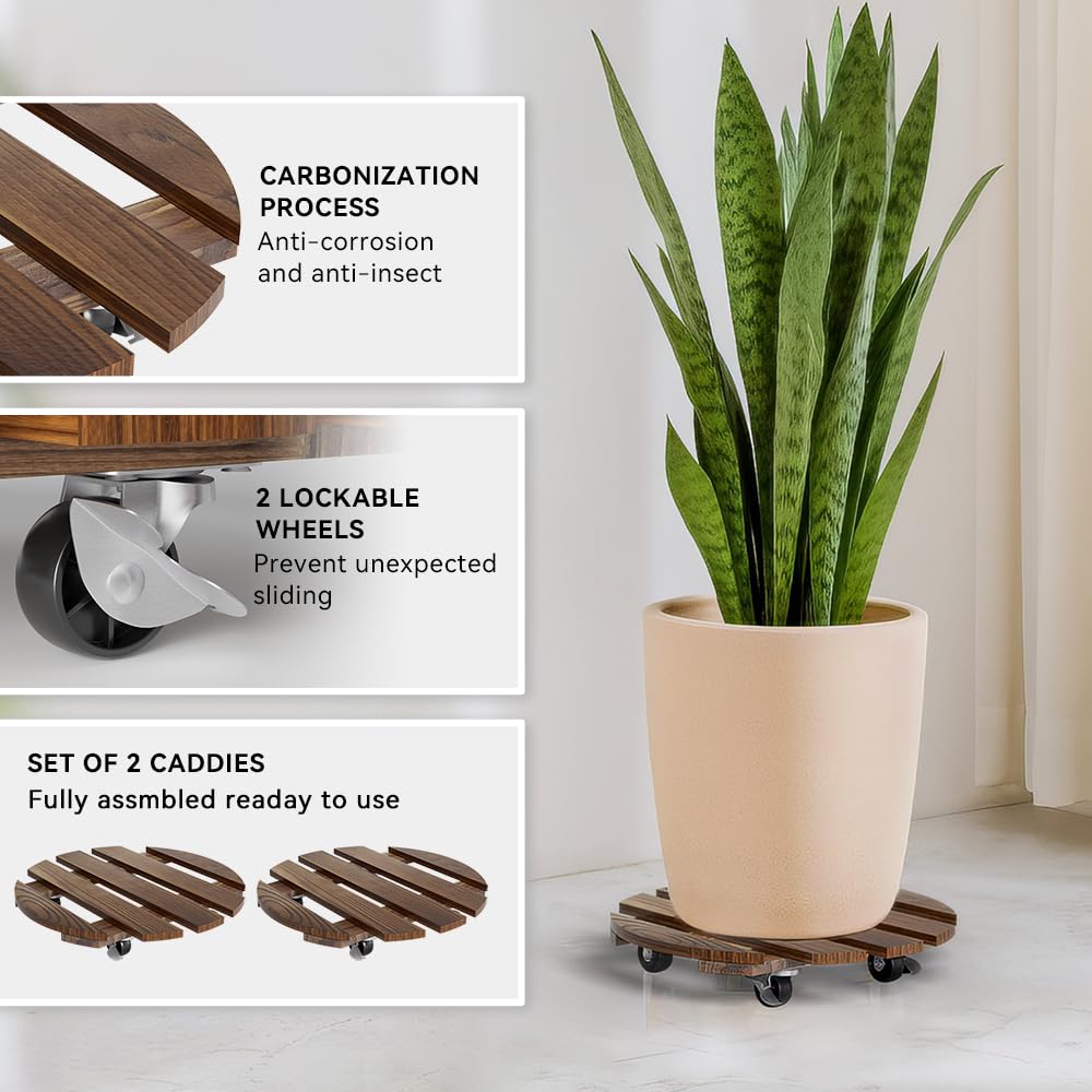 Lissomballon heavy-duty plant stand supporting up to 240 pounds for large pots.