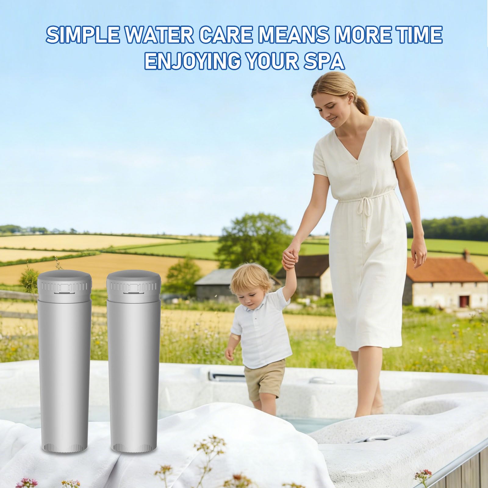 Lisyee mineral-smartchlor water care cartridge balances pH and softens water.