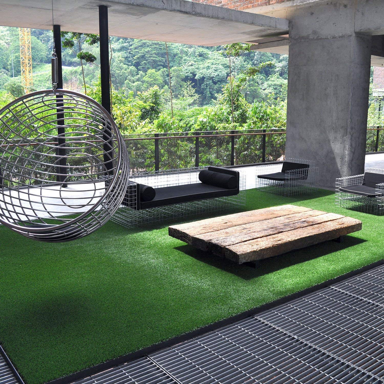LITA artificial grass turf back-drainage reveals quick-dry, low-maintenance installation.