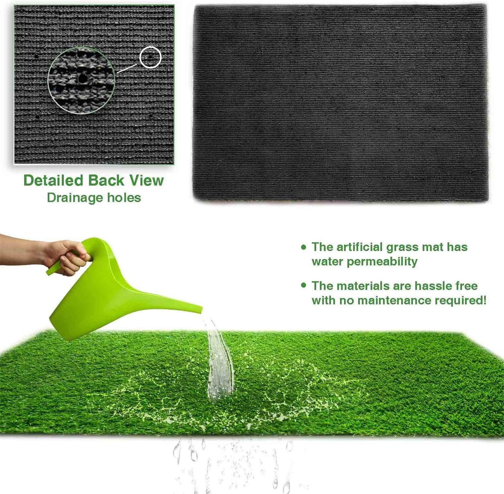 LITA Realistic Deluxe Artificial Grass dog-friendly play-area demonstrates safe, soft surface.