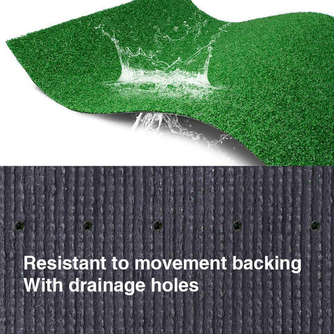 LITA rubber-backed grass with drainage holes for quick-dry surfaces