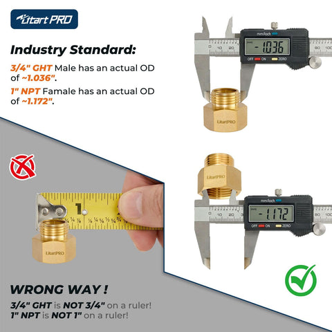 Close-up of LitartPRO brass threads showing precise machining