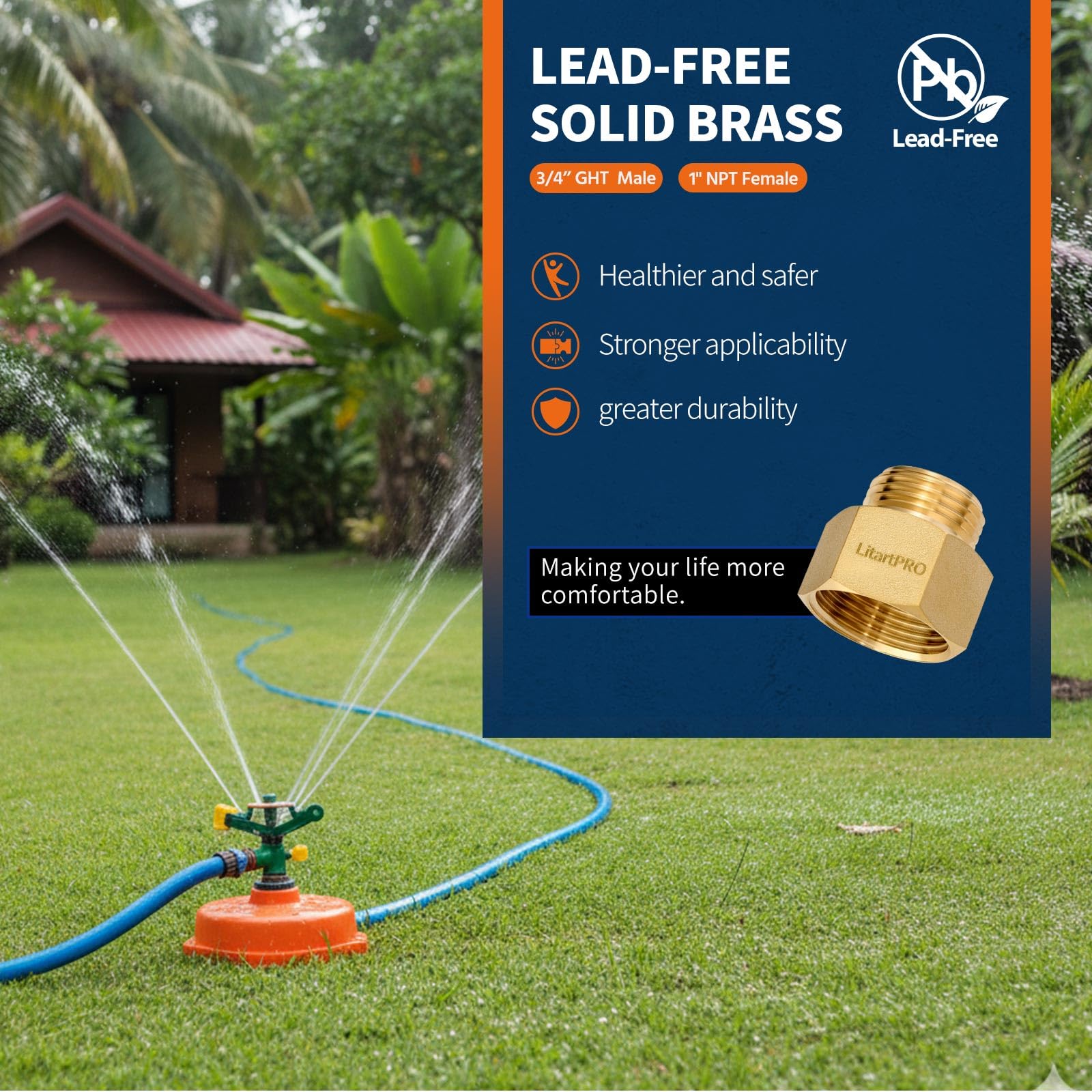 LitartPRO heavy-duty brass body designed for high-pressure outdoor use