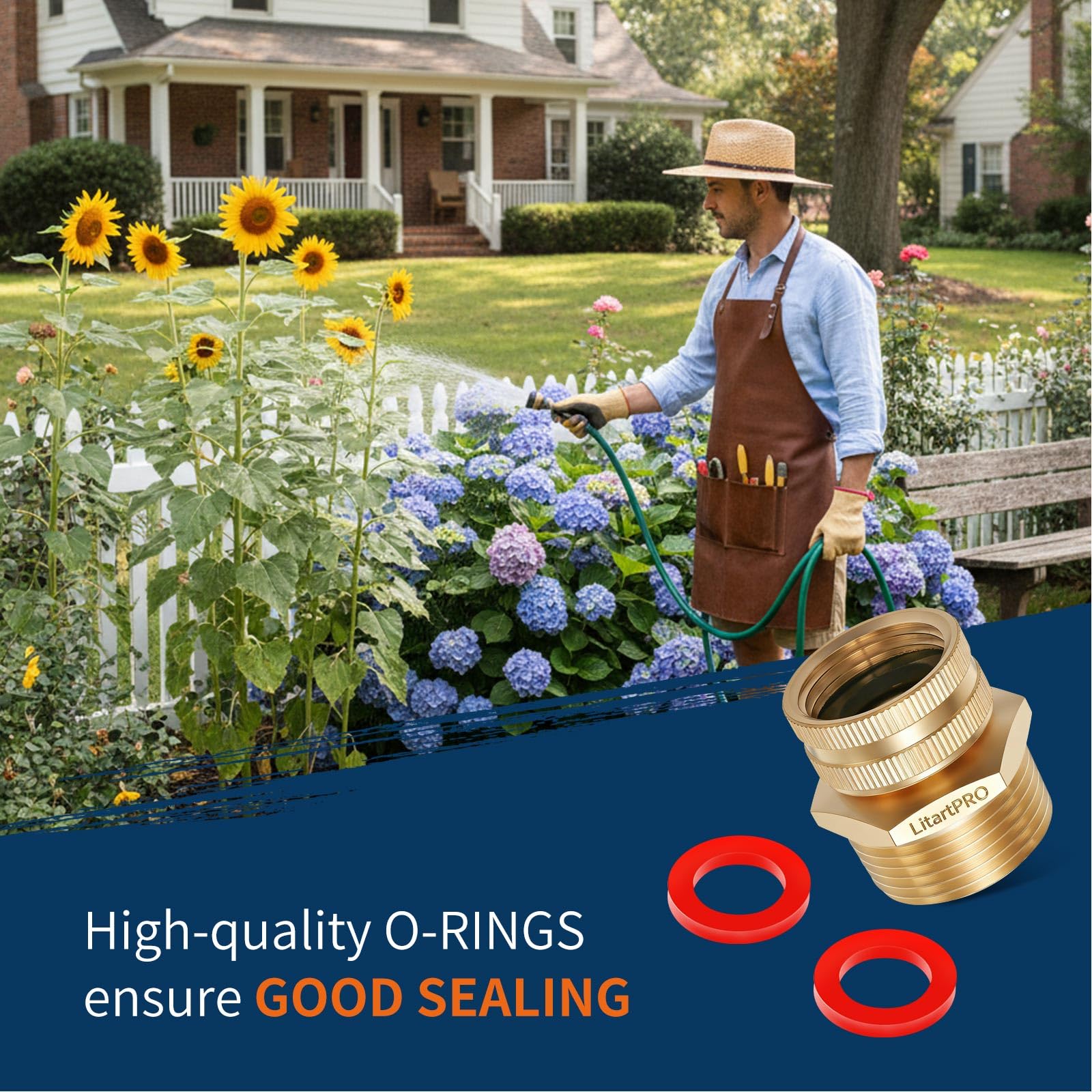 LitartPRO heavy-duty brass fitting for demanding outdoor use