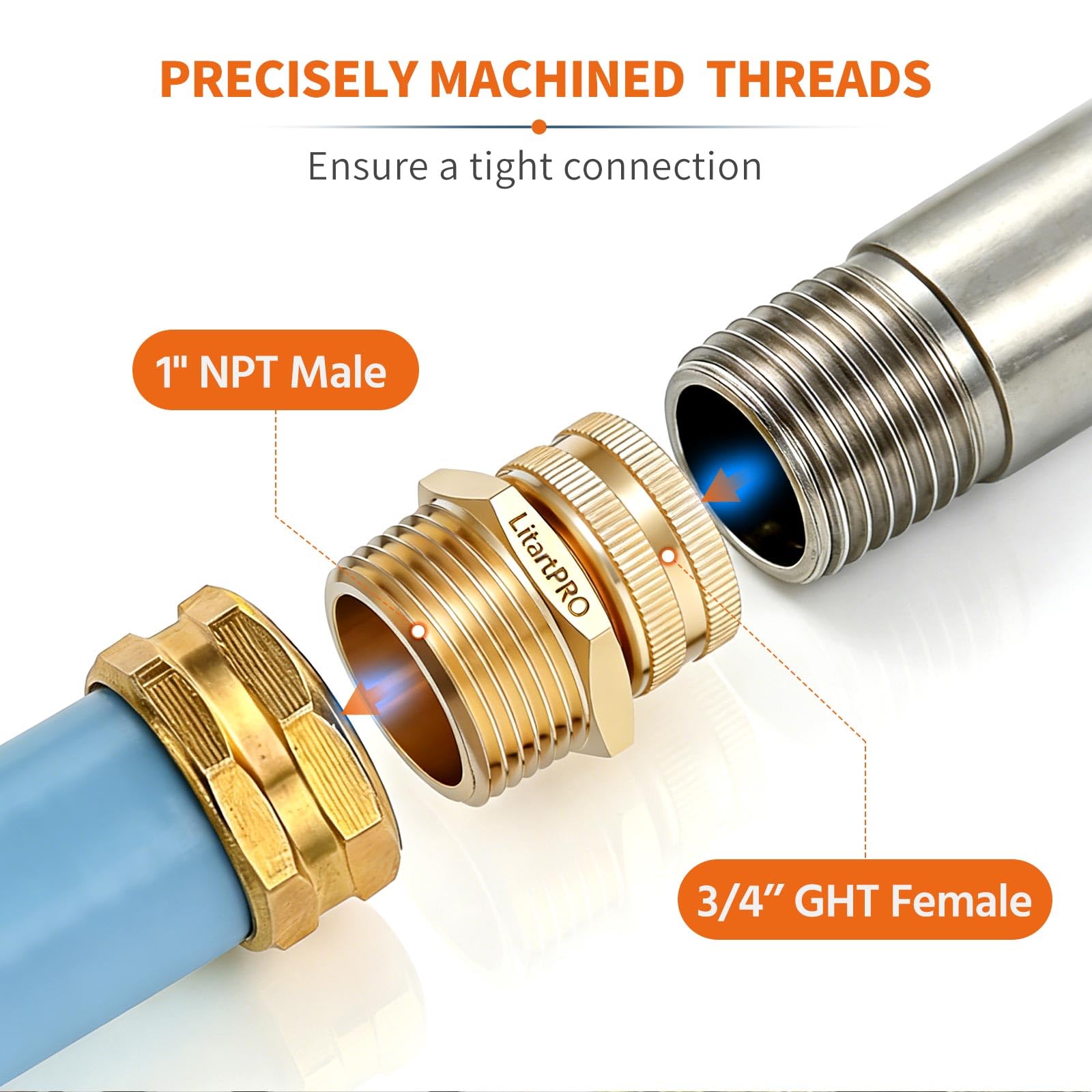 LitartPRO lead-free brass body designed for durable outdoor connections